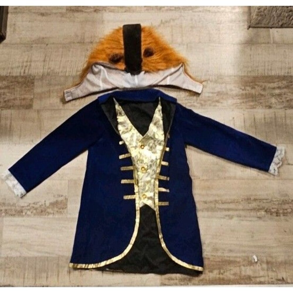 Toddler Boy Royal Beast Costume Jacket Wig Bow Halloween 2 Pc Dress Up Sz XS 2/3